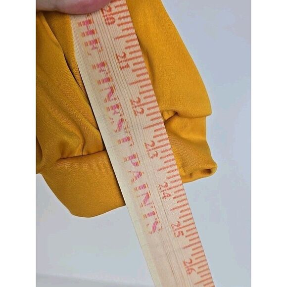 Ekaliy Sexy Long Sleeve High Low Dress Women 2XL Yellow Asymmetrical Ruffle - Picture 9 of 10